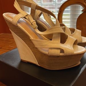 White wedge sandals